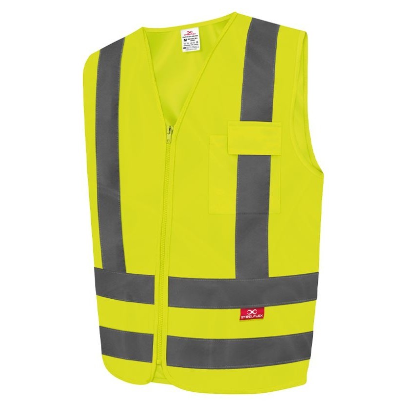 Colete Refletivo Amarelo Fluorescente com 1 Bolso SteelFlex em Oferta na Shopee