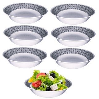 6 Saladeiras Tigela Bowl Melamina Grande Preta Decorada 1L em Oferta na Shopee