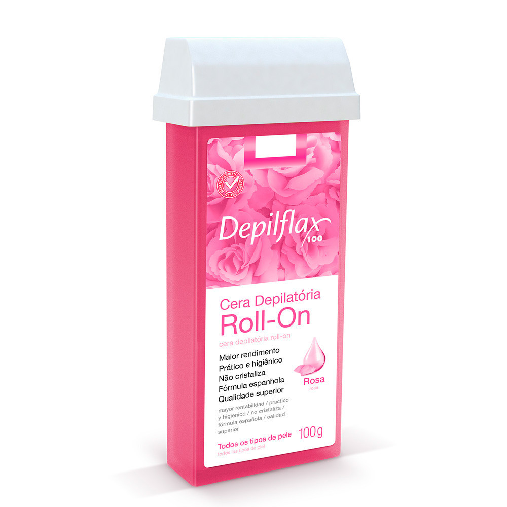 Refil Cera Depilatória Roll On Rosa Depilflax 100g
