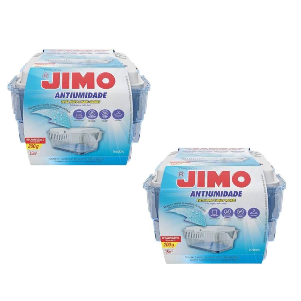 Kit 2 Aparelho Jimo Antiumidade 200g Antimofo Armário Closet Anti Umidade