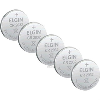 10 Baterias Botão Moeda Elgin CR2032-3v ,2 Cartelas/Blister com 05 unidades cada Elgin