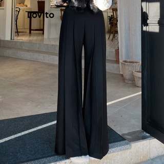 Lovito Elegante Calça Plissada para Mulheres L80ED224