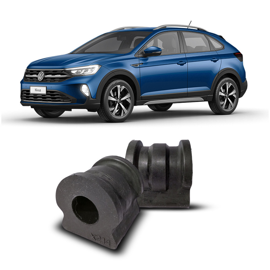 Par Kit Bucha Borracha Barra Estabilizadora Suspensão Dianteira Volkswagen Nivus 2020 2021 2022 18 Milímetros