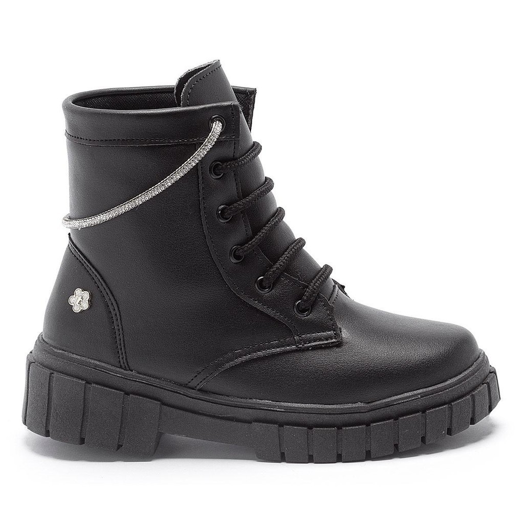 Bota Infantil Menina Coturno Tininha Cano Curto com Brilho Strass