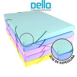 Pasta Aba A4 Elástico 3cm Coloridas Em Tons Pasteis - DELLO em Oferta na Shopee