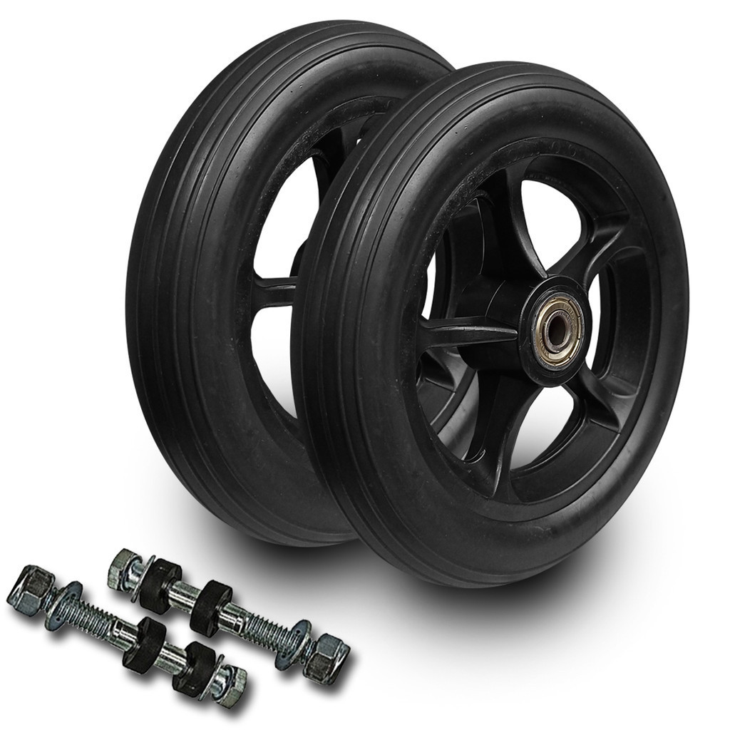 Rodinha Dianteira Preta Aro 6 Para Cadeira De Rodas (par)