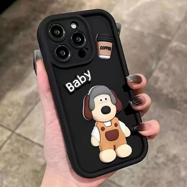 INS Capa De Celular De Desenho Animado Café 3D Pata Cachorro Para Samsung Galaxy S24 S23 Ultra S23 FE A54 A34 A14 A05 A15 A05S A33 A53 A52 A52S A35 A55 A32 A23 S22 S21 Plus S20 S21 A13 Traseira