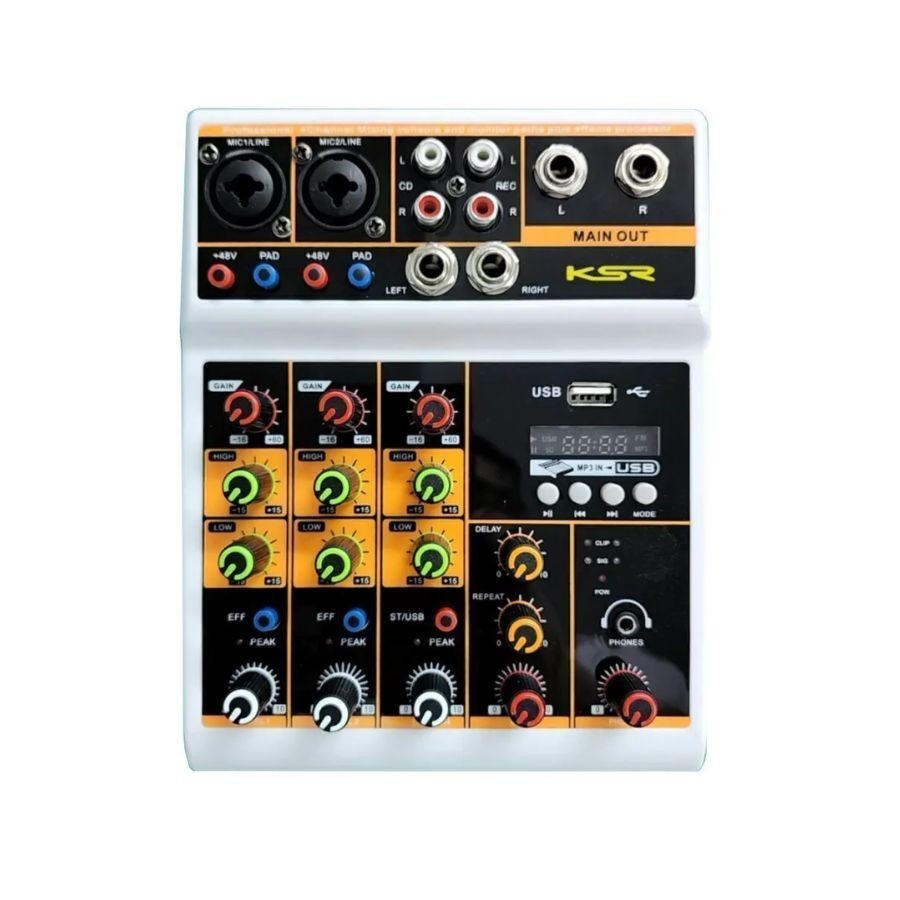 Mesa De Som KSR 4 Canais USB Bluetooth Phantom Com Interface KTL4