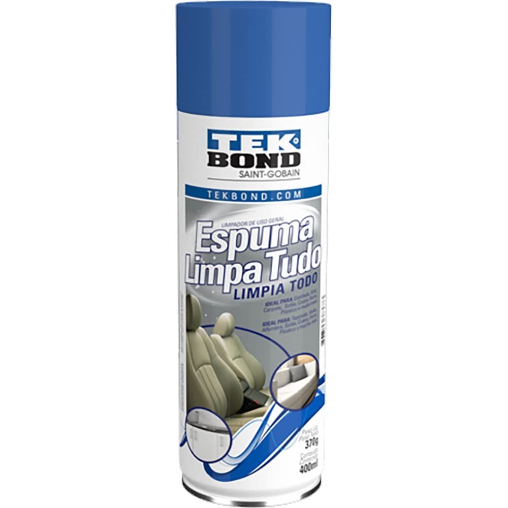 Espuma Limpa Tudo Tek Bond 400ml Estofados Couro Plasticos