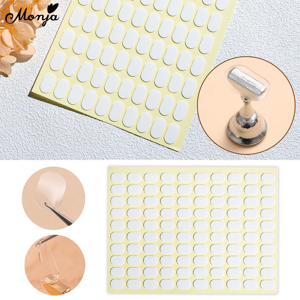 Monja 100Pcs Suporte para Unhas Dupla Face Fita Adesiva para Unhas Falsas Exibição Suporte para Pontas de Unhas