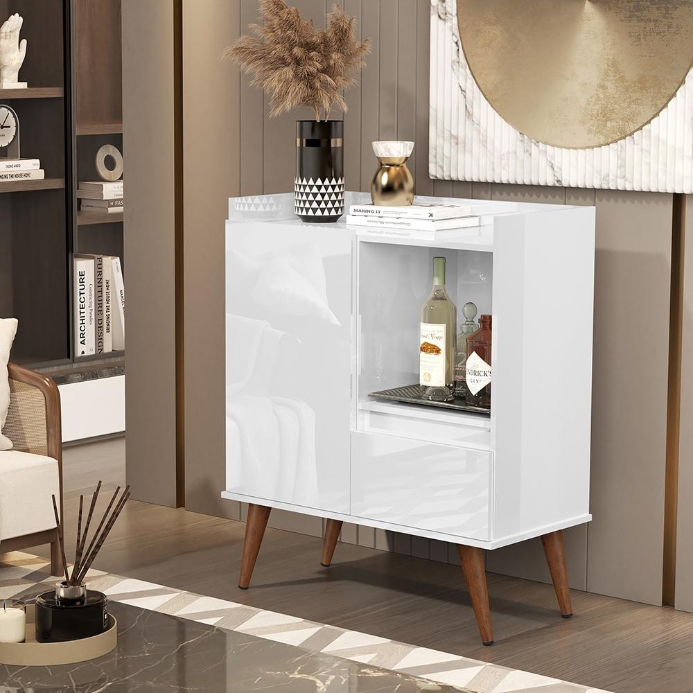 Buffet Aparador 2 Portas Status Com Pés Pinus - Branco