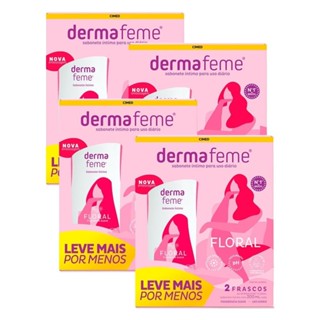 Kit c/ 4 Packs - Sabonete Íntimo Dermafeme Floral 200ml em Oferta na Shopee