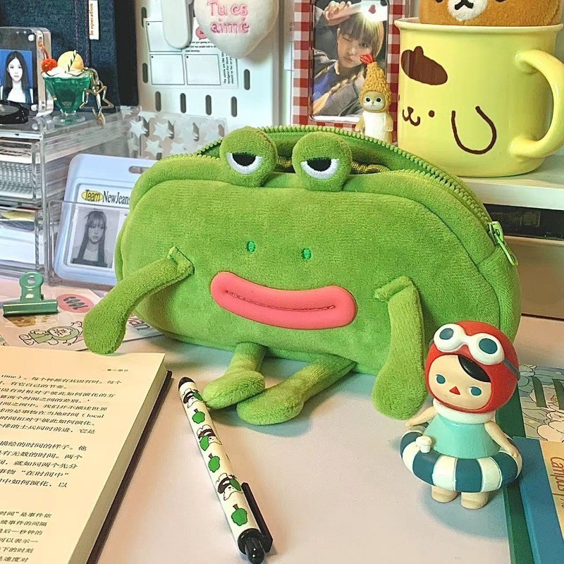 Estojo De Lápis De Sapo De Desenho Animado , Caixa E Bolsa De Caneta Para Adolescentes , Presente Multifuncional De Arma