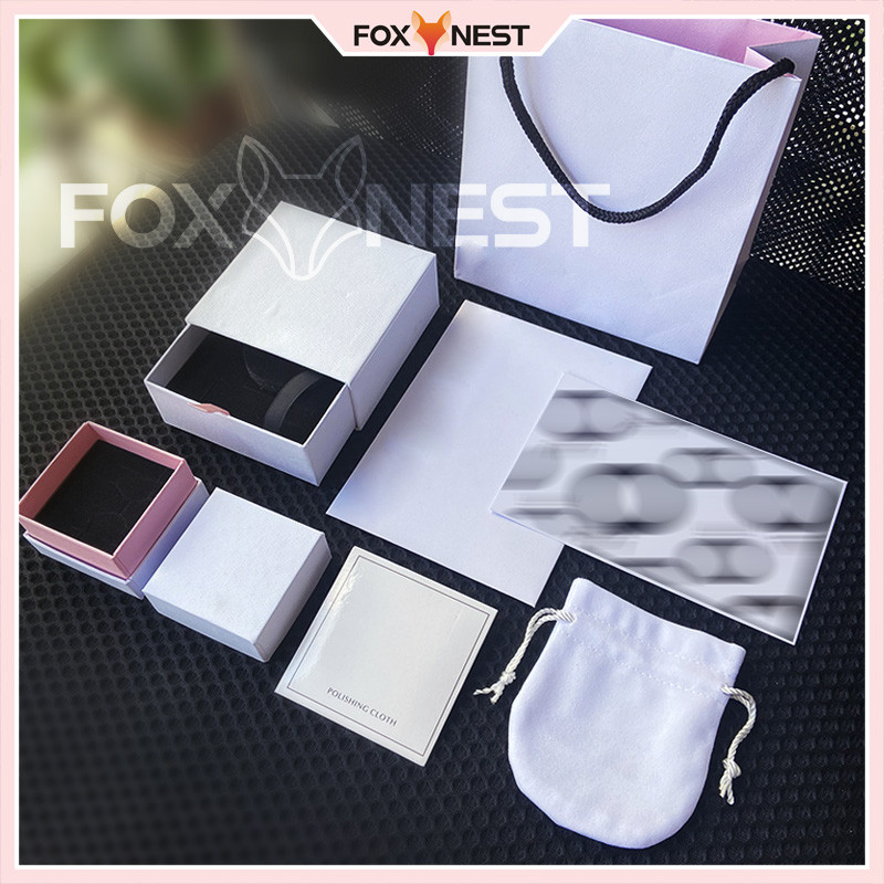 Saco De Papel De Embrulho Cartão De Assinatura Pulseira Anel Charme Caixa em Oferta na Shopee