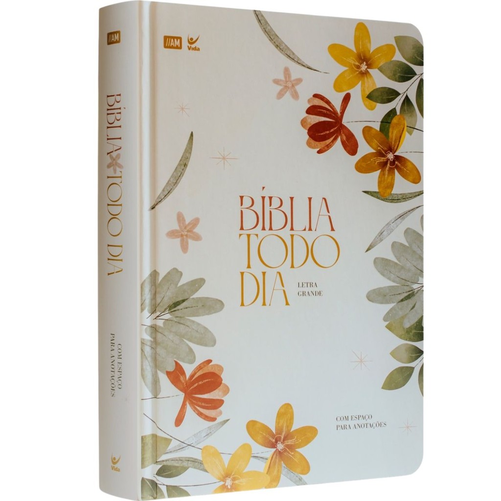 Bíblia Todo Dia com Espaço para Anotações | AM | Letra Grande| Capa Dura Floral em Oferta na Shopee