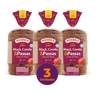 Kit 3 Pão De Forma Integral Wickbold Maçã Canela Passas 450g em Oferta na Shopee