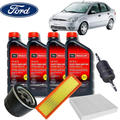 KIT REVISÃO 5W30 MOTORCRAFT SP + FILTROS ( FIESTA 1.6 8V 2004/2015 )