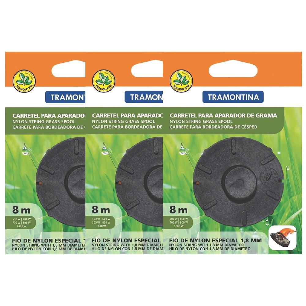 Kit Carretel Para Cortador 1 Fio de Nylon 1,8mm x 8m Com 3 Unidades (78799/463) - Tramontina em Oferta na Shopee