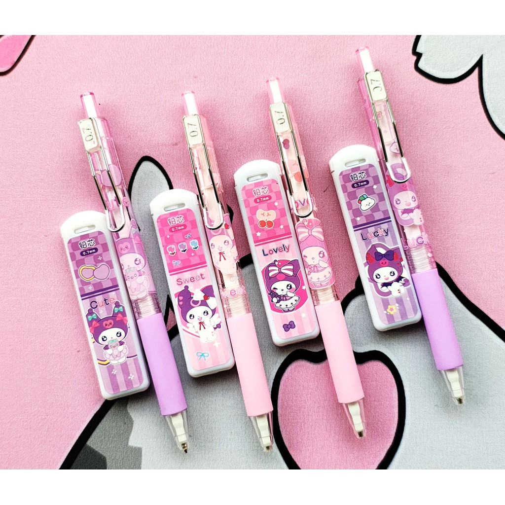Lapiseira + Grafite 0.7mm da turma da Hello Kitty, Kuromi Fofa em Oferta na Shopee