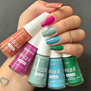 Kit 5 Esmaltes Risque Coleção Nova Cor e Voltei Esmalte Atacado em Oferta na Shopee