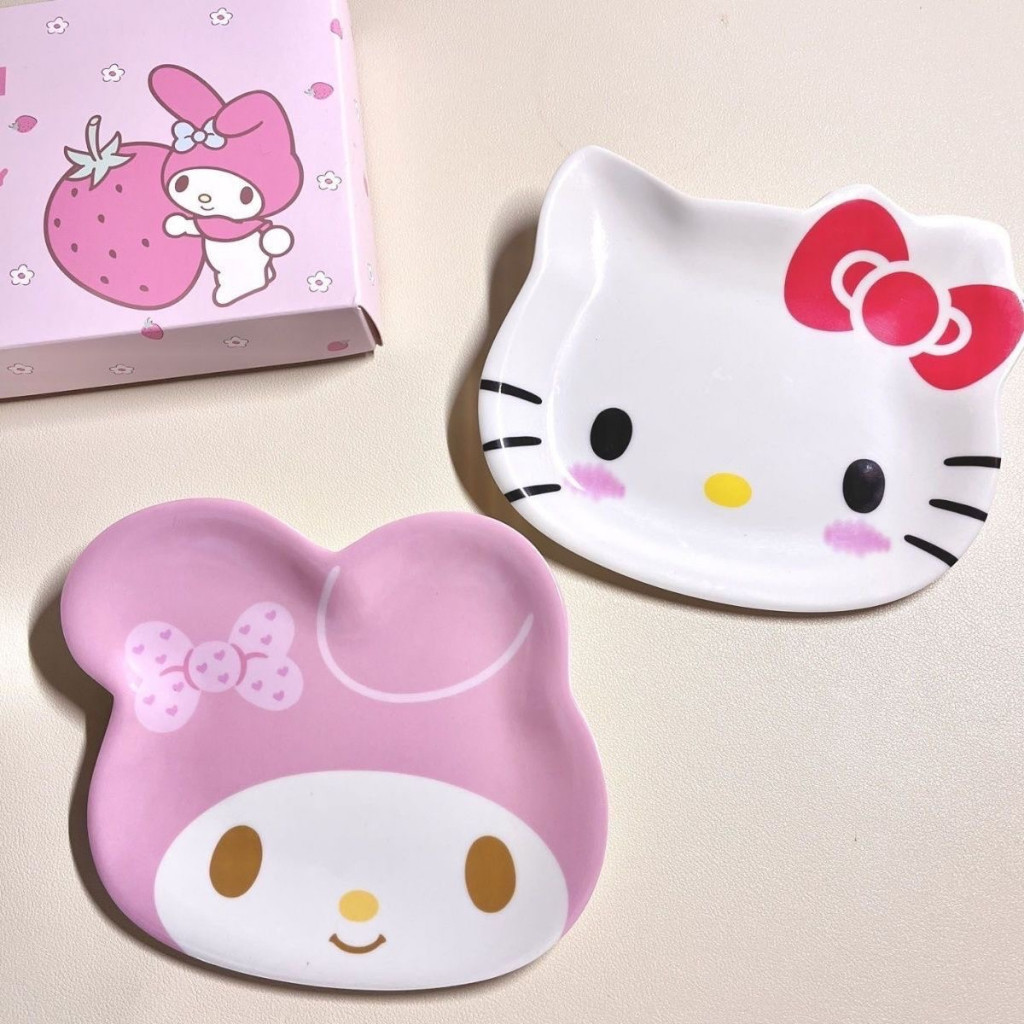 Bonito Dos Desenhos Animados Melodia Kitty Sapo Crianças Imitação Imética Cerâmica Talheres Bolo Lanches Prato De Frutas em Oferta na Shopee