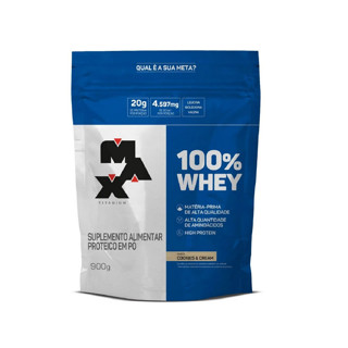 Whey 100% Concentrado Refil 900g Cookies & Cream - Max Titanium em Oferta na Shopee