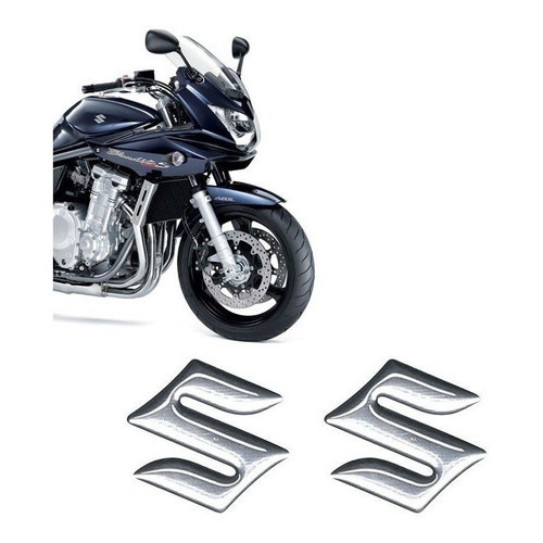 Par Adesivo Emblema Suzuki Bandit Gsr 750 900 1000 Cromado