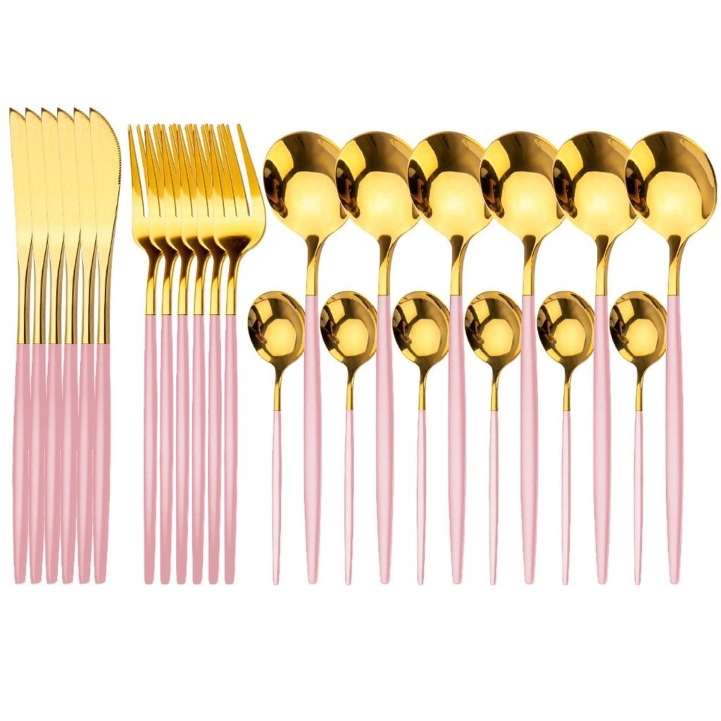 Utensilio De Cozinha Talher Para suplat Mesa De Jantar Mesa Posta 24pç Jogo De Talheres Faqueiro Com Alta Qualidade