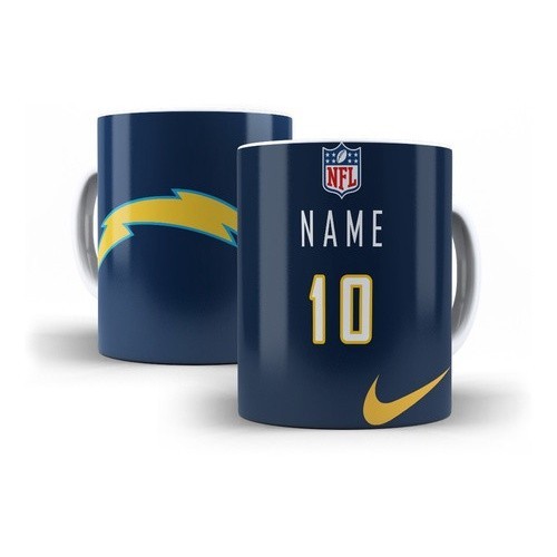 Caneca de Porcelana Personalizada Nfl Los Angeles Chargers