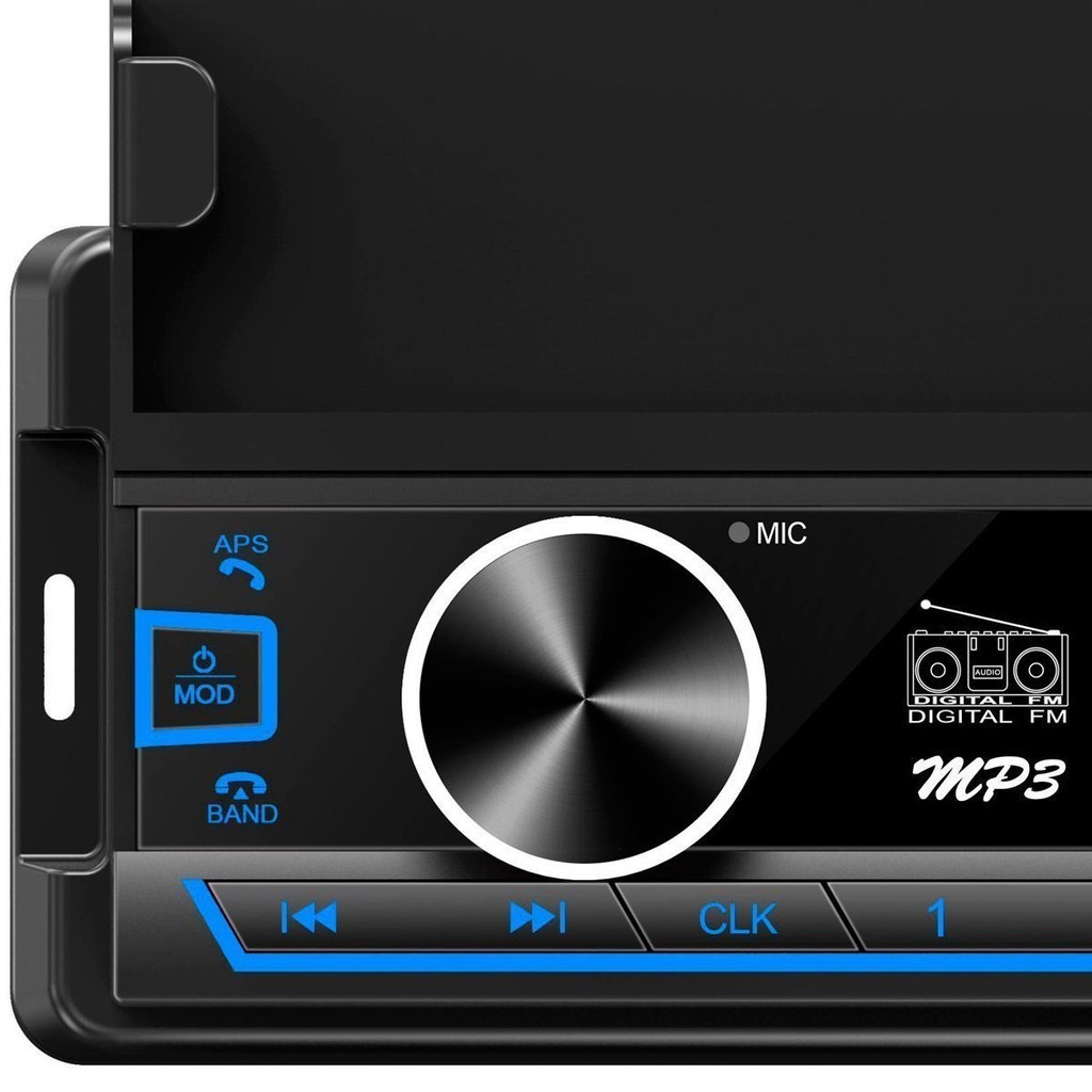 Detalhes do Auto Rádio Com Suporte Para Celular Bluetooth USB SD AUX RCA 1Din Universal