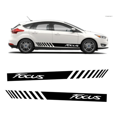 Par Faixa Lateral Carro Ford Focus Adesiva Motorista Carona