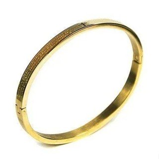 Bracelete Aço Inoxidável Pai Nosso Dourado (unidade)