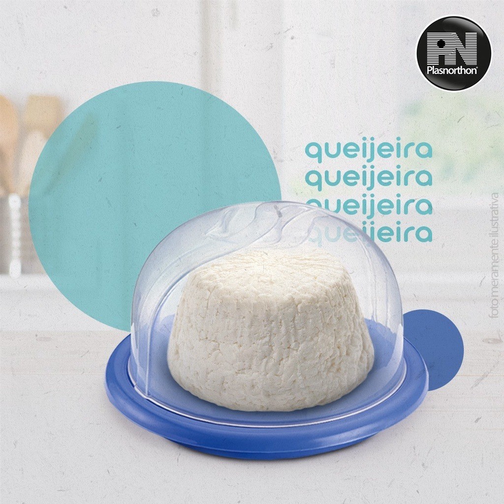 Queijeira Porta Queijos e Frios Plástico Redonda Com Tampa - Plasnorthon em Oferta na Shopee