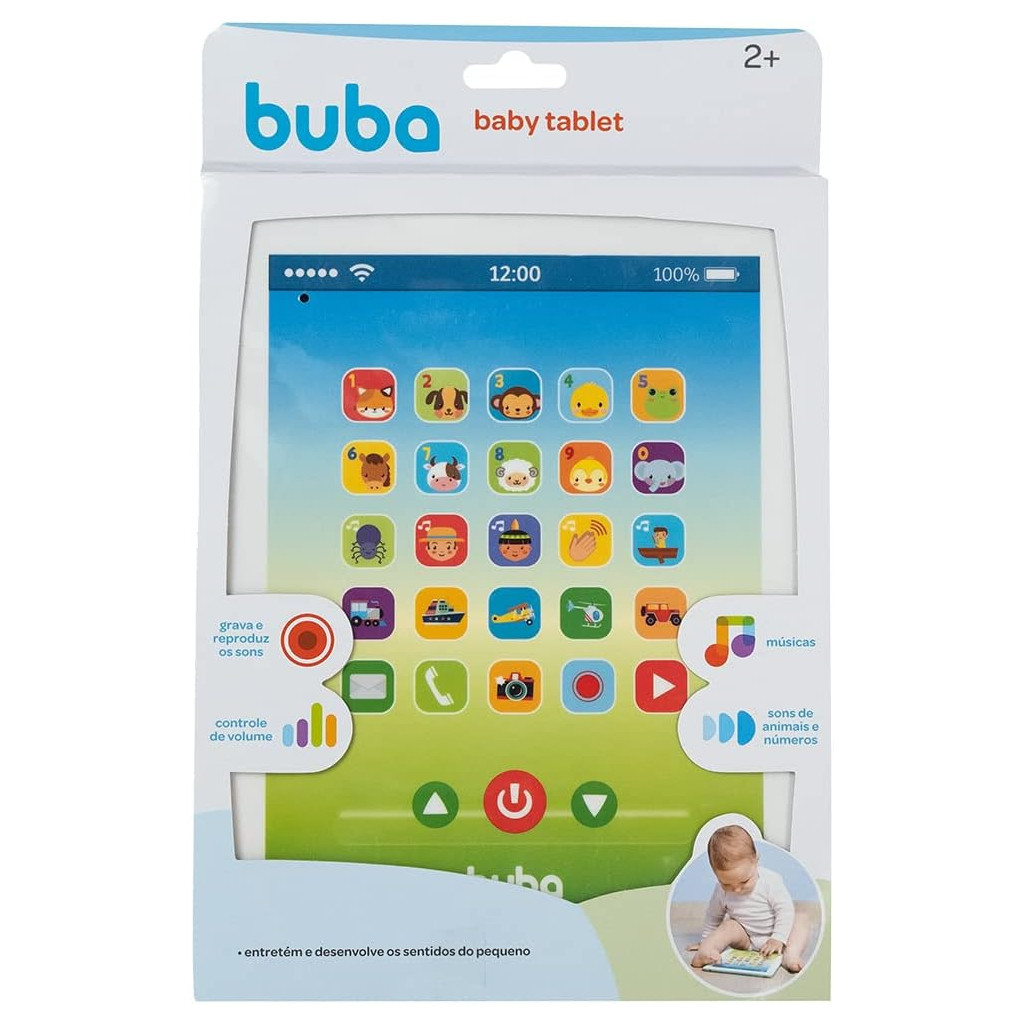 Brinquedo Bebê Tablet Musical Infantil Azul 08548 Buba