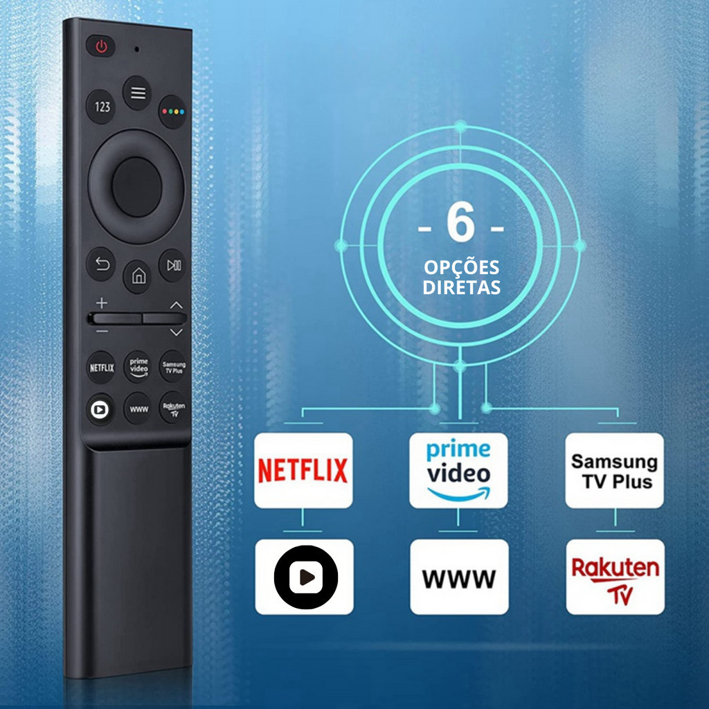 Controle Compatível Com Samsung Botão Netflix Amazon Tv Plus em Oferta na Shopee