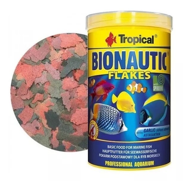Ração Tropical Bionautic Flakes Peixes Marinhos Flocos 50g