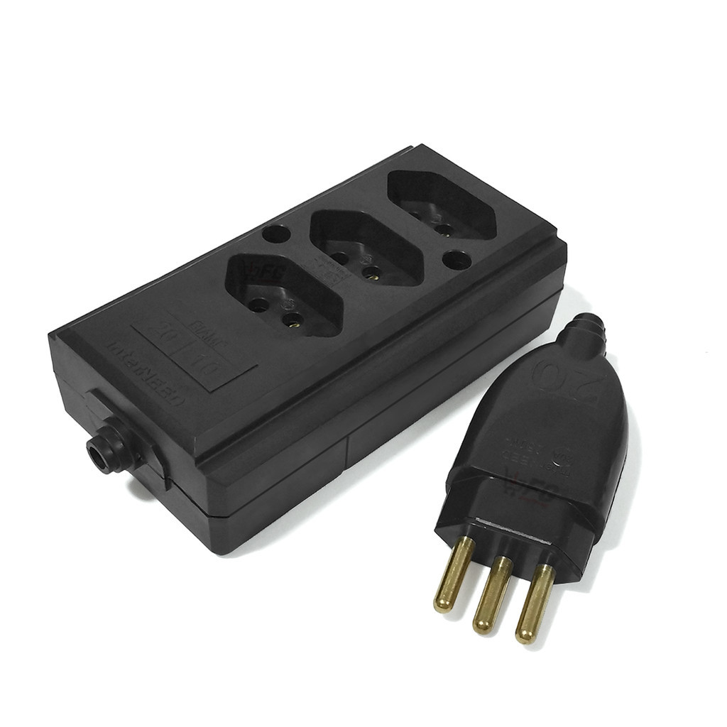 Tomada em Barra Tripla 127/220V  Biamp + Plug 2p+T 20A Fabricação de  Extensão