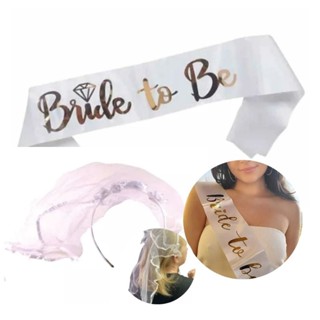 1 Tiara Véu + 1 Faixa Bride to Be Noiva Despedida de Solteira em Oferta na Shopee