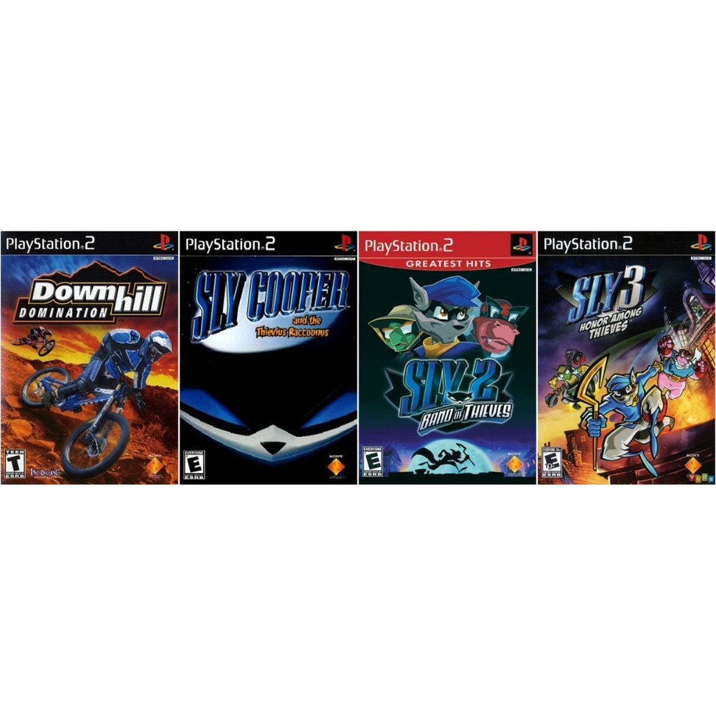 4 Jogos Ps2 - Sly1,2,3 E Downhill