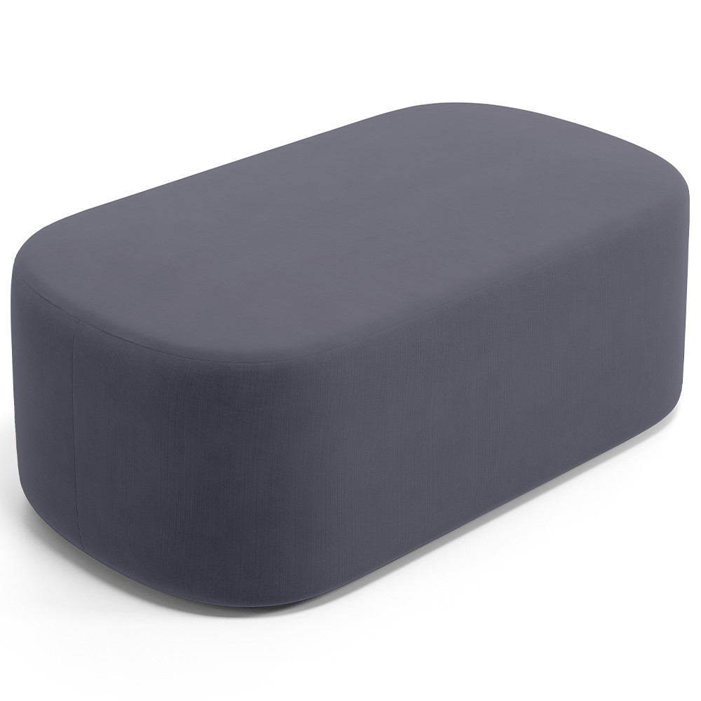 Puff Decorativo Orgânico Para Living Quarto 100cm Doha W01 Suede Cinza - Lyam Decor - Home & Living