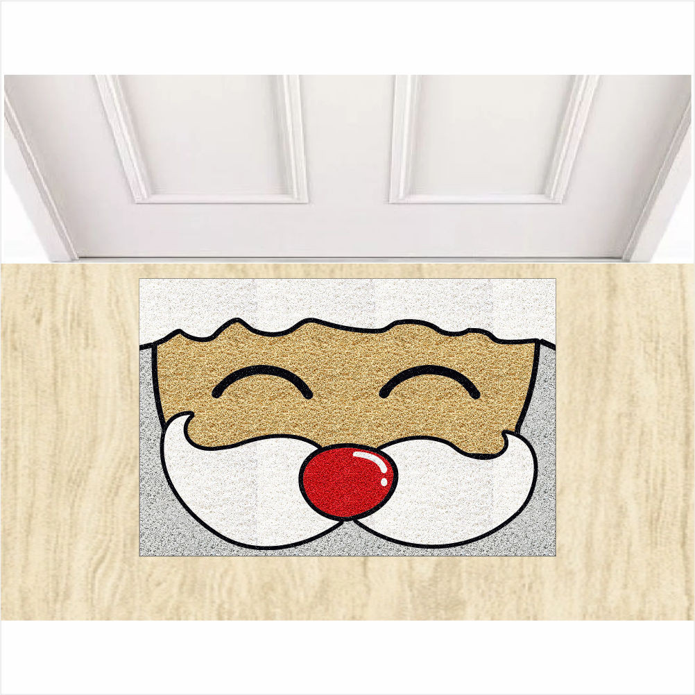 Tapete Capacho Decorativo Feliz Natal Papai Noel Divertido Perfeito Para Decorar Sua Porta De Entrada