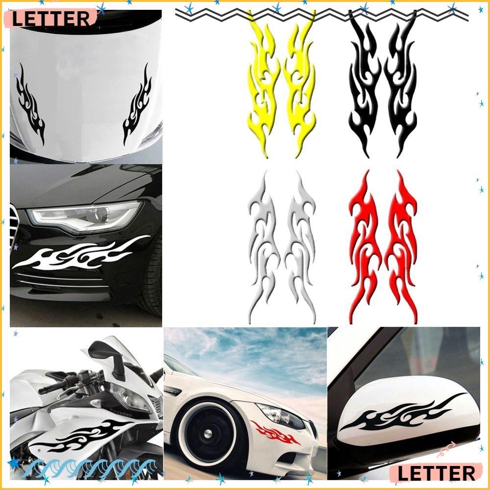 LETTER 2pcs Autocolante De Carro Fogo Refletivo De Chama Refrigerante