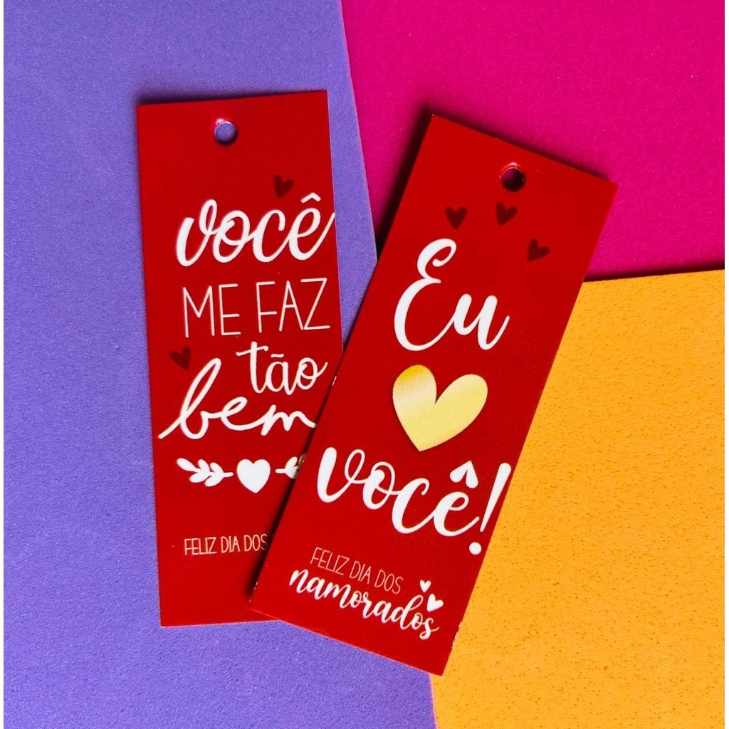 50 Tags de Dia dos Namorados VARIADAS, Tag para Doces, Presentes e Encomendas