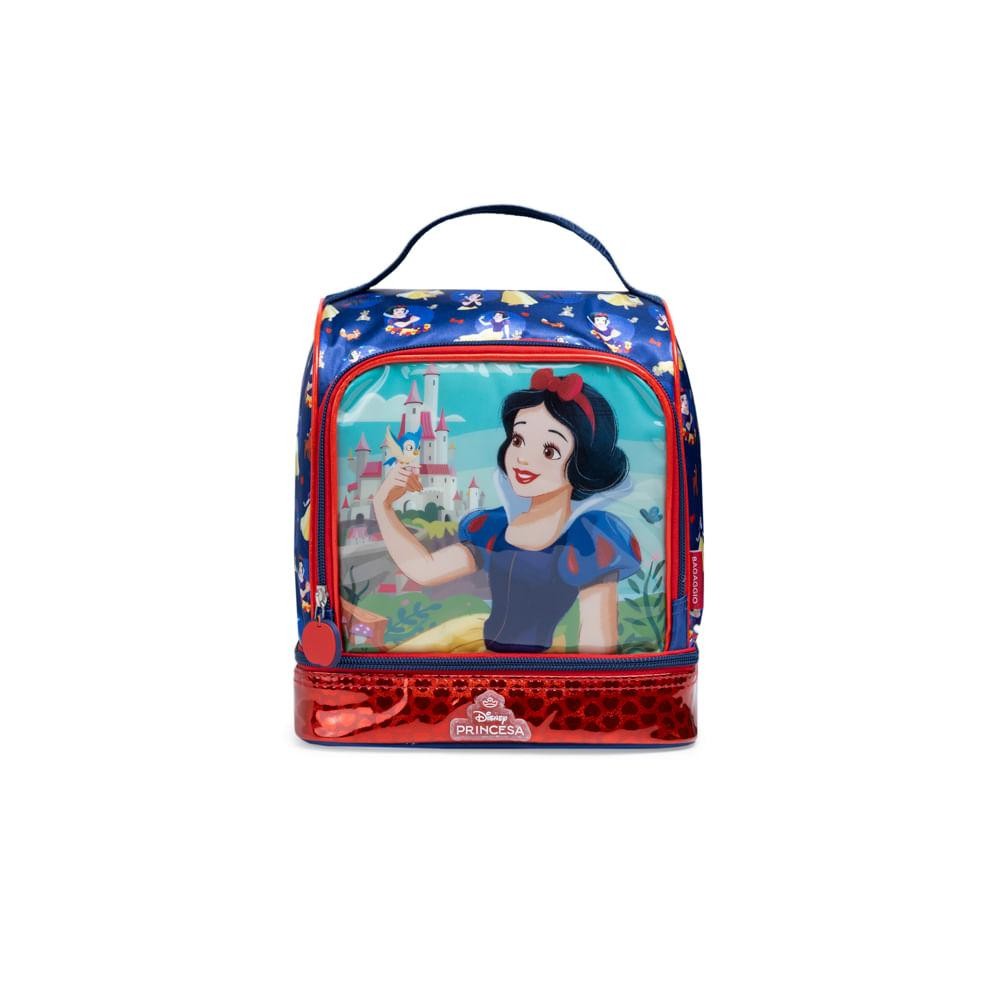 Lancheira Térmica Infantil Feminina Branca de Neve Azul Escuro em Oferta na Shopee