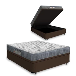 Cama Box Com Baú + Colchão D33 Ortobom Iso 100 138cm