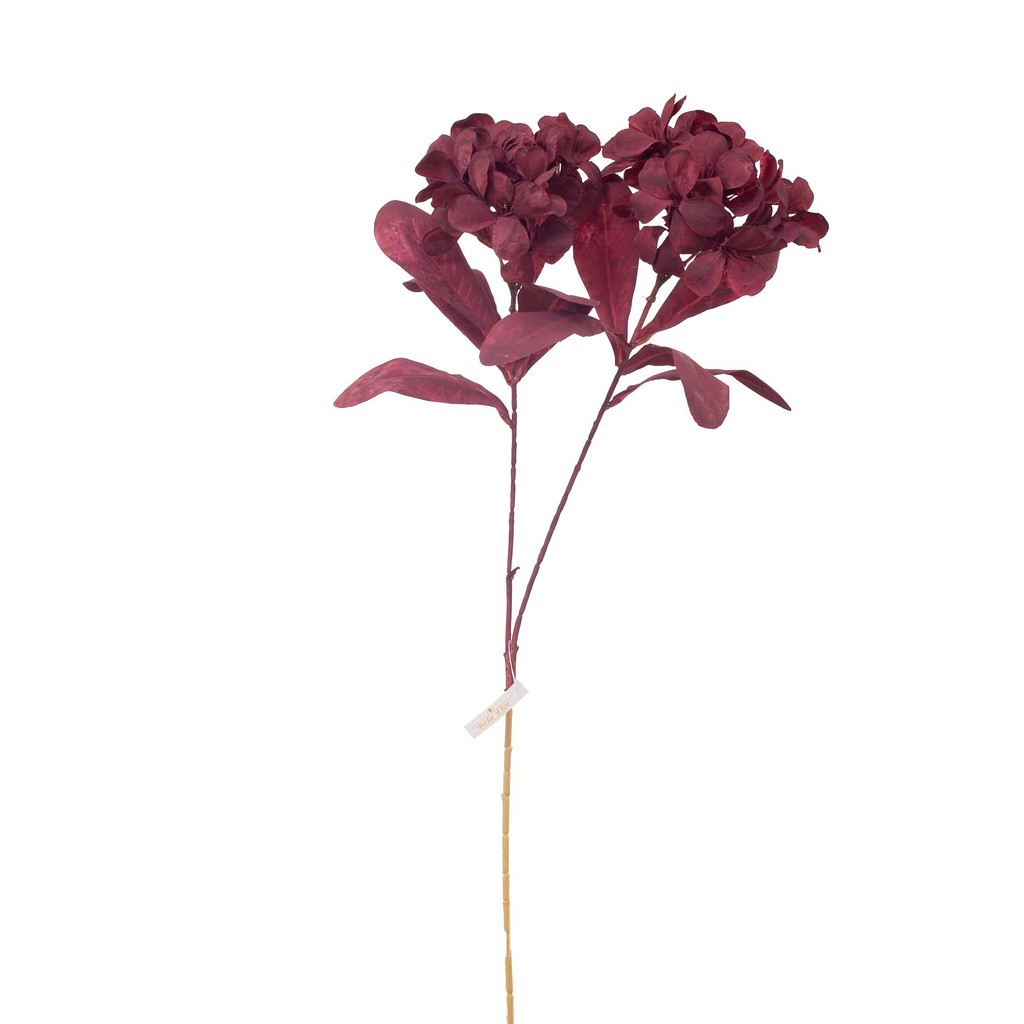 FOLHAGEM HASTE HORTENCIA ENVELHECIDA OUTONADA X2 COM 76CM
