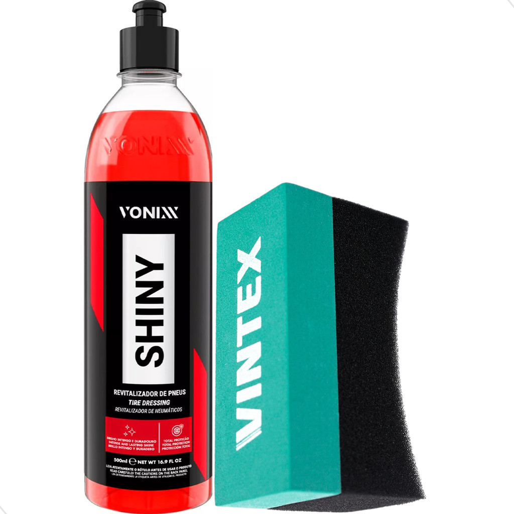 Shiny Revitalizador De Pneu 500ml Vonixx + Aplicador Vintex