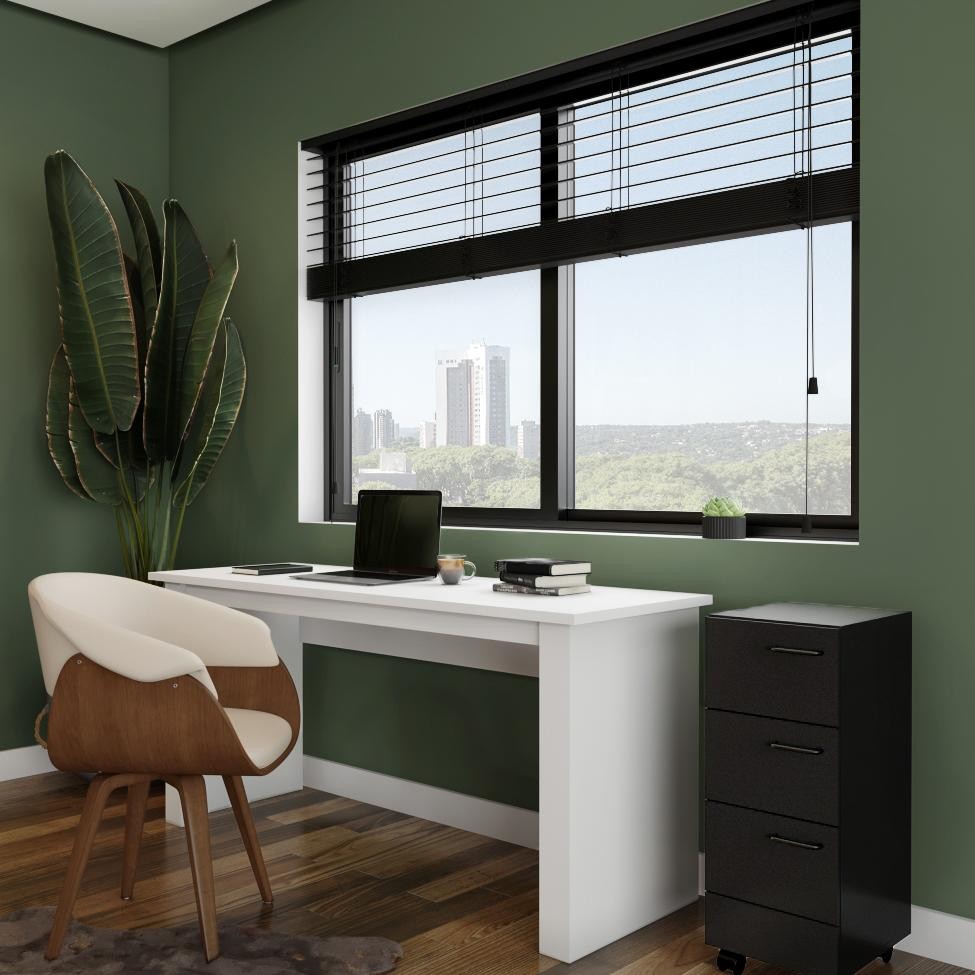 Mesa de Escritório Baker Branca em Oferta na Shopee