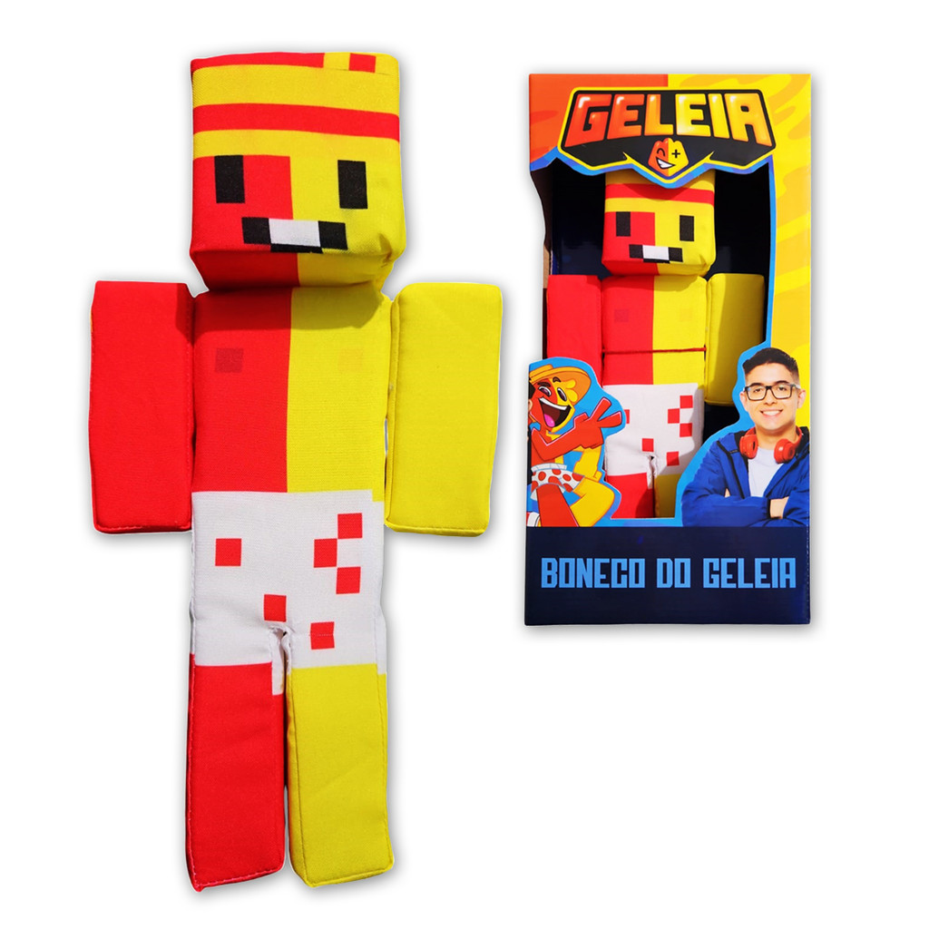 Boneco Minecraft Pelúcia Streamers Youtubers Cosmo Kids