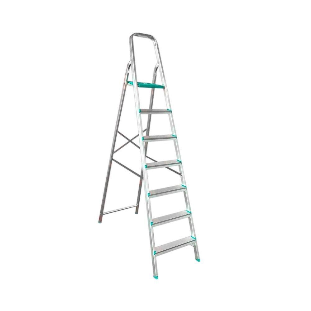 Escada Doméstica Alumínio 7 Degraus Suporta 120kg Pés/Degraus Antiderrapantes ED7 - Gibafer em Oferta na Shopee